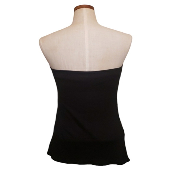 Express Iridescent Metallic Sequins High-Low Strapless Tube Top w/Built-In Bra M - Picture 4 of 16